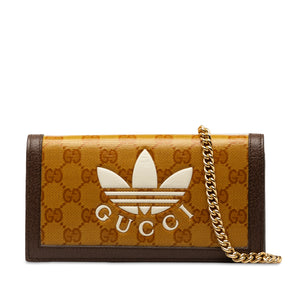 Gucci x Adidas GG Supreme Wallet on Chain Brown