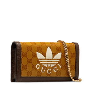 Gucci x Adidas GG Supreme Wallet on Chain Brown