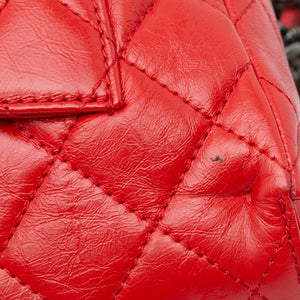 Chanel CC Crinkled Calfskin Chain Flap Red