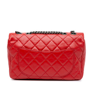 Chanel CC Crinkled Calfskin Chain Flap Red