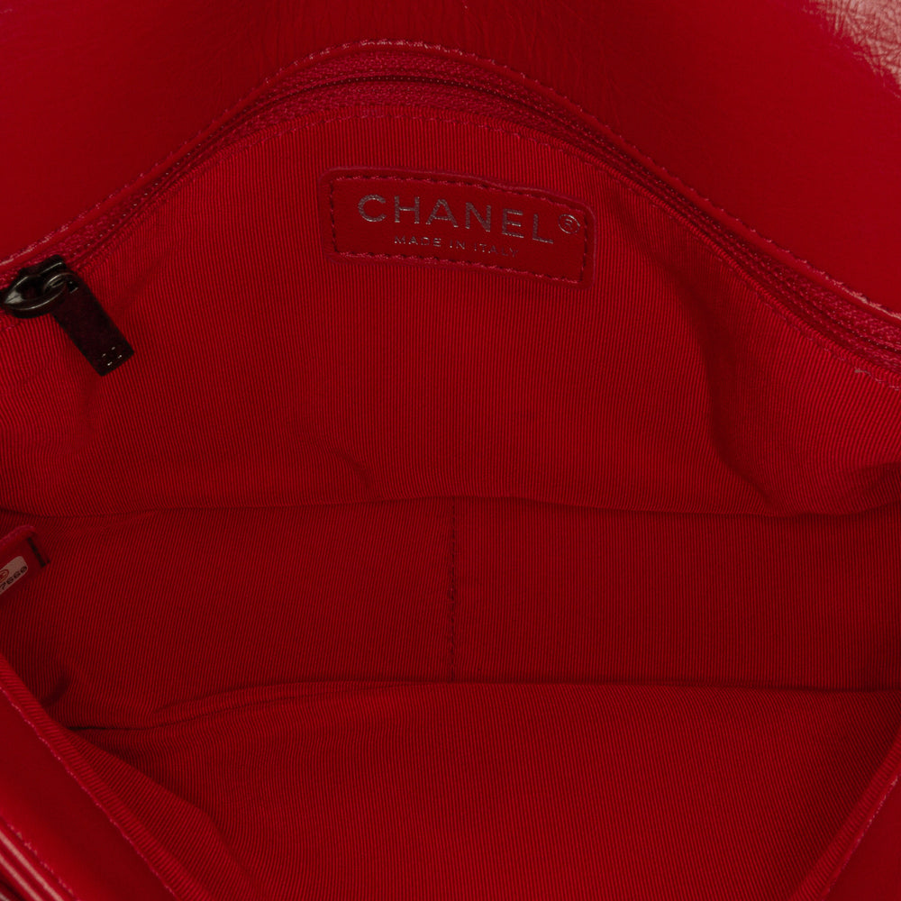 Chanel CC Crinkled Calfskin Chain Flap Red