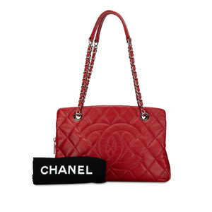 Chanel CC Petite Caviar Soft Tote Red