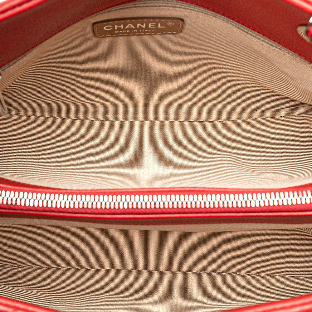 Chanel CC Petite Caviar Soft Tote Red