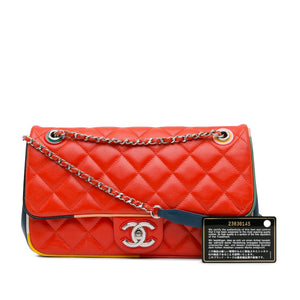 Chanel Medium Quilted Lambskin Cuba Color Flap Red