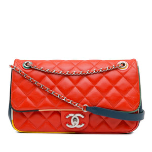 Chanel Medium Quilted Lambskin Cuba Color Flap Red