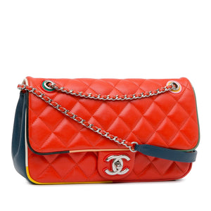 Chanel Medium Quilted Lambskin Cuba Color Flap Red