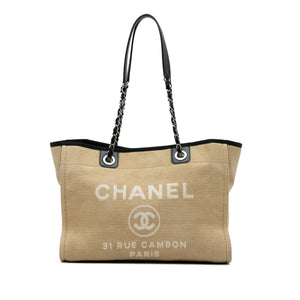 Chanel Small Canvas Deauville Tote Brown