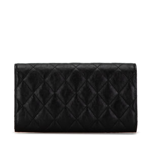 Chanel CC Quilted Lambskin Flap Continental Wallet Black