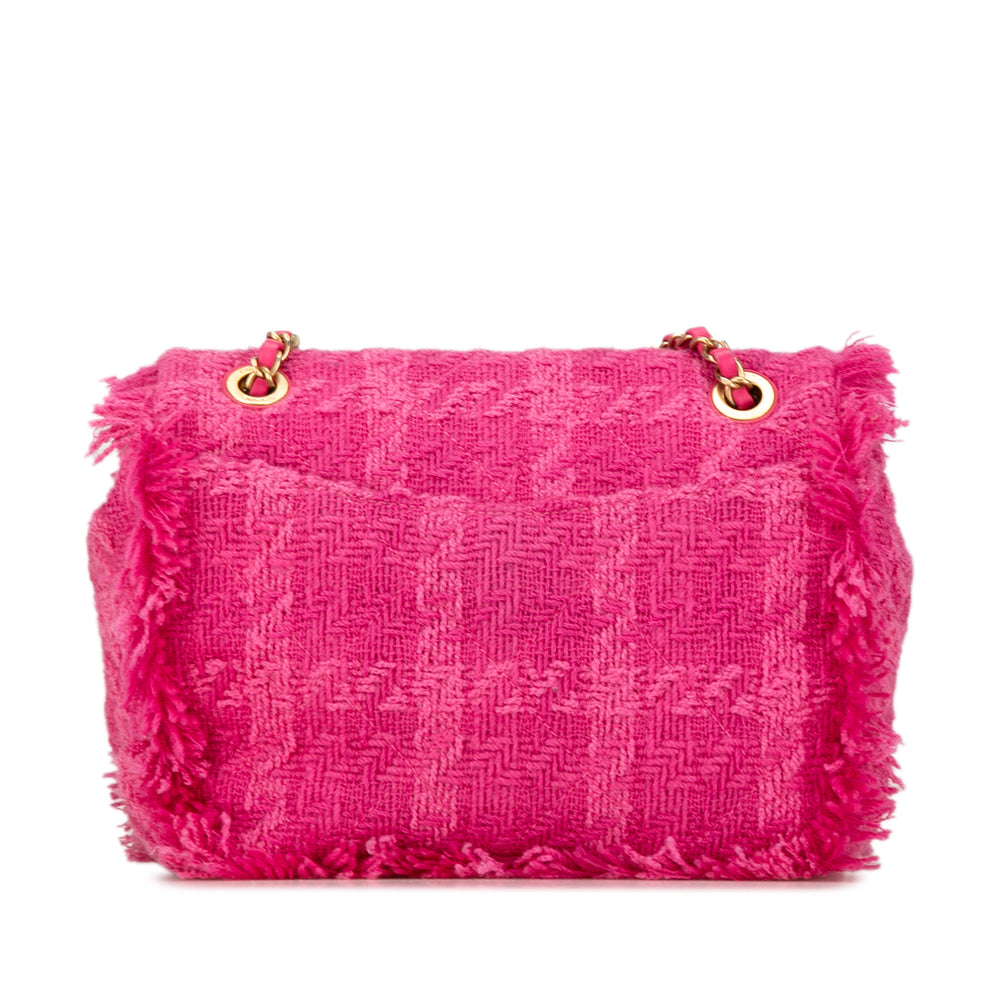 Chanel Wool Tweed Giant Logo Flap Pink