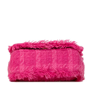 Chanel Wool Tweed Giant Logo Flap Pink