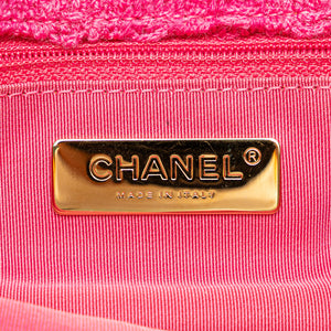 Chanel Wool Tweed Giant Logo Flap Pink