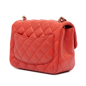 Chanel Mini Square Classic Lambskin Single Flap Red