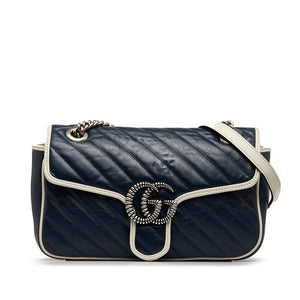 Gucci Small GG Marmont Matelasse Crossbody Bag Blue