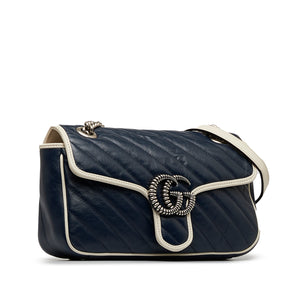 Gucci Small GG Marmont Matelasse Crossbody Bag Blue