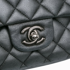 Chanel Medium Classic Lambskin Double Flap Silver