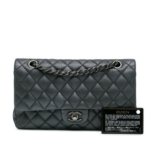 Chanel Medium Classic Lambskin Double Flap Silver