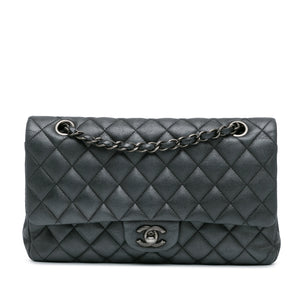 Chanel Medium Classic Lambskin Double Flap Silver