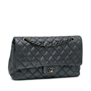 Chanel Medium Classic Lambskin Double Flap Silver