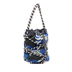 Chanel Cotton Drawstring Bag Blue