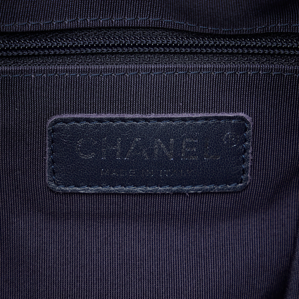 Chanel Cotton Drawstring Bag Blue