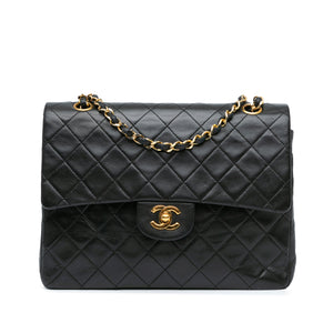 Chanel Medium Tall Classic Lambskin Double Flap Black