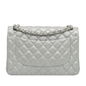 Chanel Jumbo Classic Lambskin Double Flap Silver