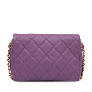 Chanel Small Caviar Chain Melody Flap Purple