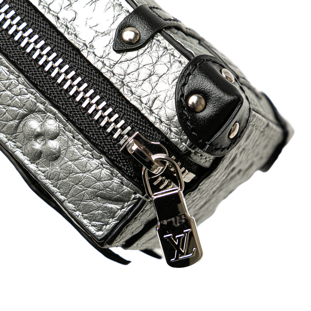 Louis Vuitton Monogram Taurillon Soft Trunk Bag Charm and Key Holder Silver