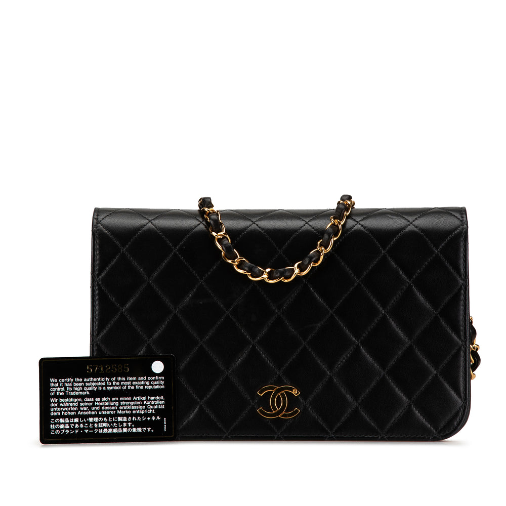 Chanel CC Quilted Lambskin Full Flap Black