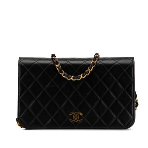 Chanel CC Quilted Lambskin Full Flap Black