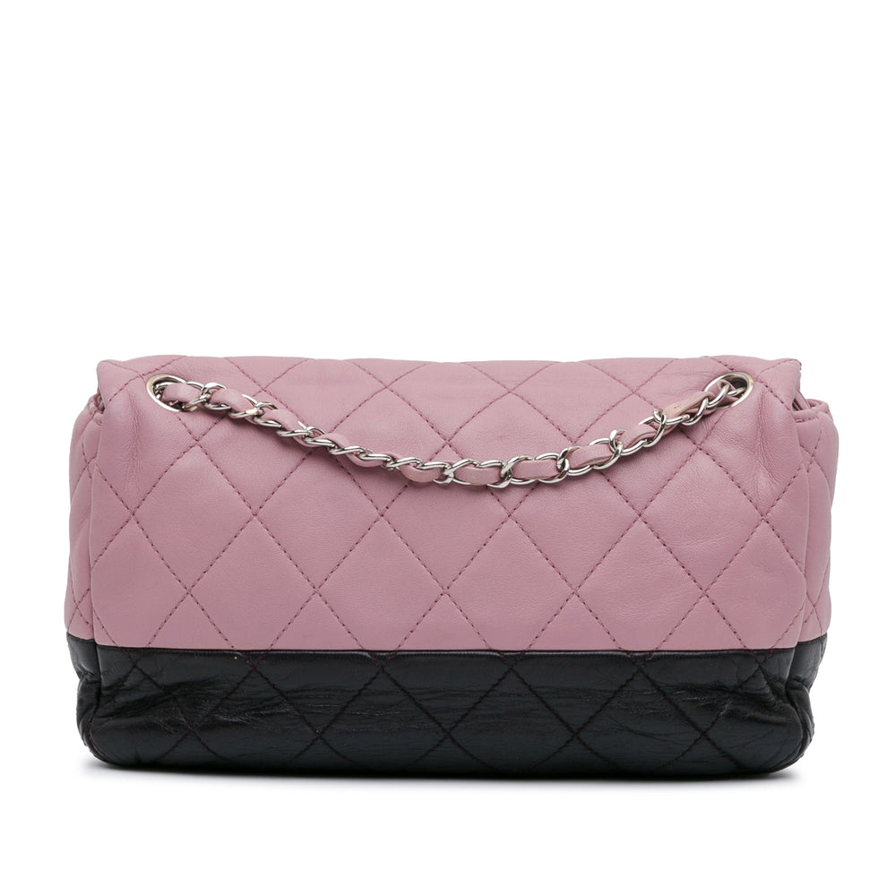 Chanel Medium Bicolor Lambskin and Calfskin CC Chain Flap Pink