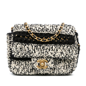 Chanel Raffia Braided with Love Flap White