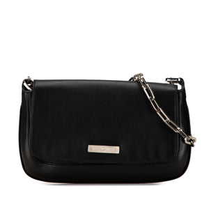 Gucci Leather Chain Shoulder Bag Black