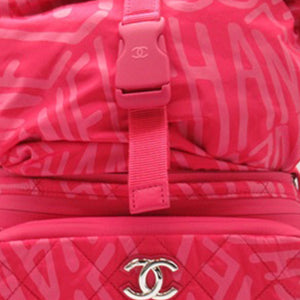 Chanel Printed Nylon Coco Neige Convertible Backpack Pink