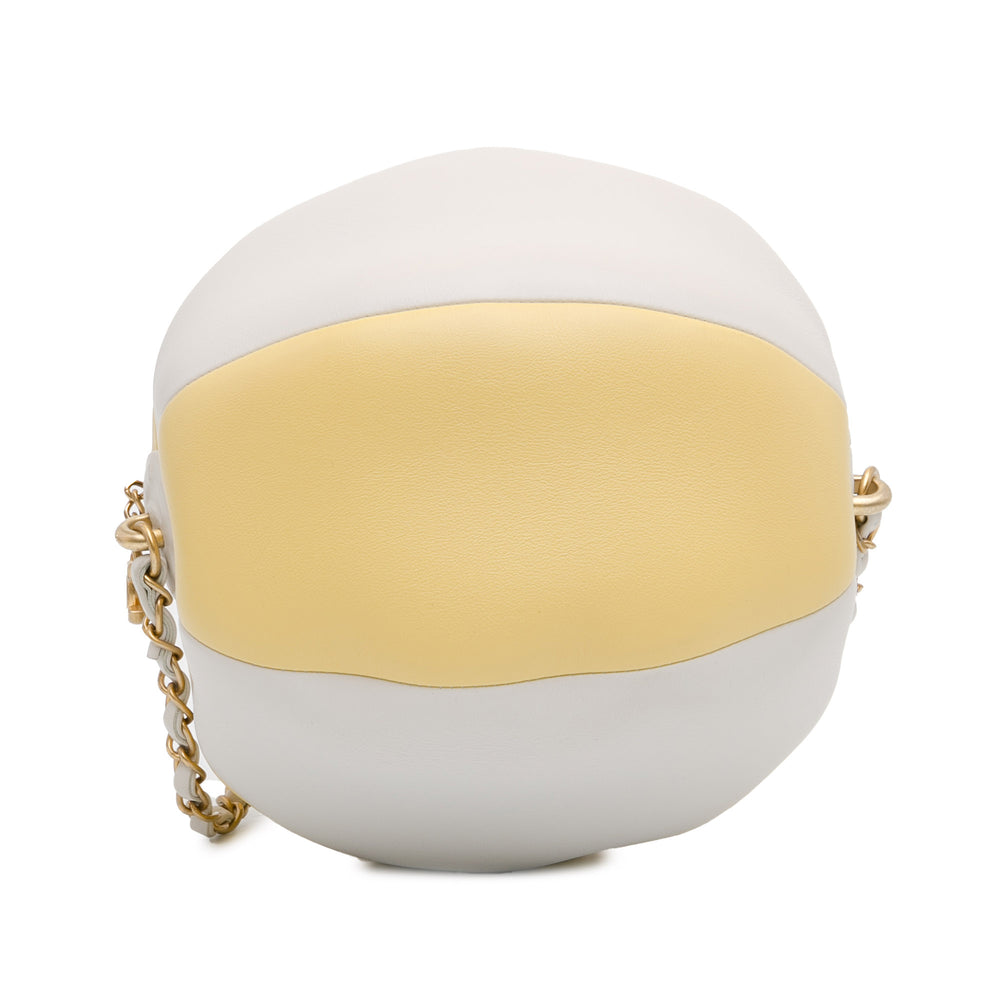 Chanel Calfskin Coco Beach Ball Bag Yellow