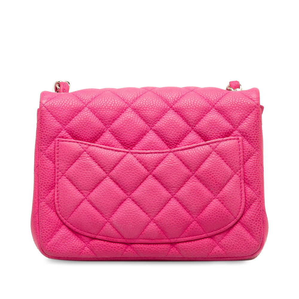 Chanel Mini Square Classic Caviar Single Flap Pink