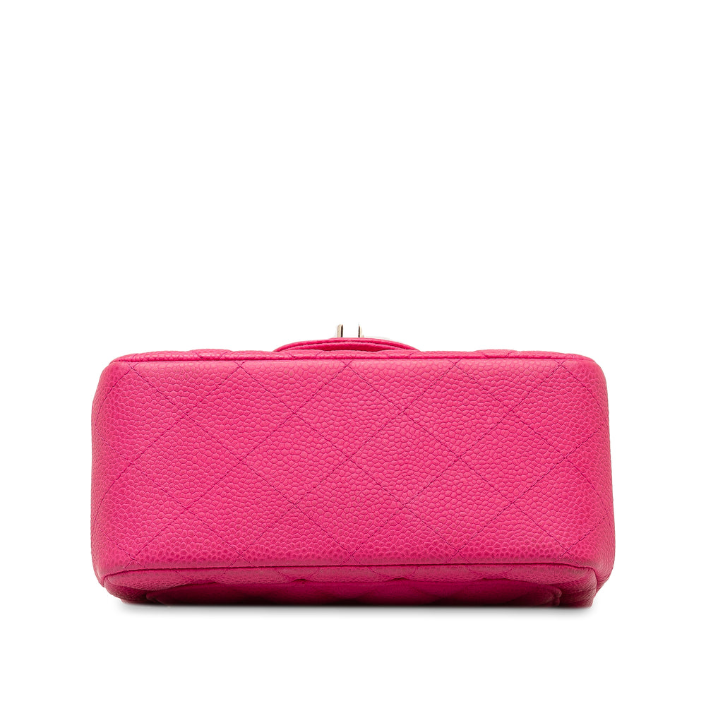 Chanel Mini Square Classic Caviar Single Flap Pink