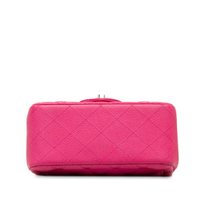 Chanel Mini Square Classic Caviar Single Flap Pink