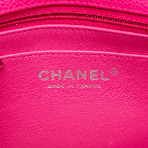 Chanel Mini Square Classic Caviar Single Flap Pink