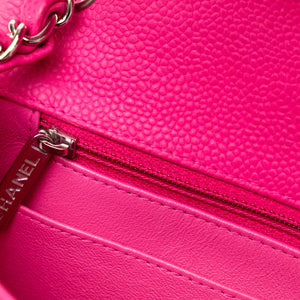 Chanel Mini Square Classic Caviar Single Flap Pink