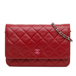 Chanel Classic Lambskin Wallet on Chain Red