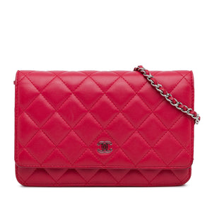 Chanel Classic Lambskin Wallet on Chain Pink