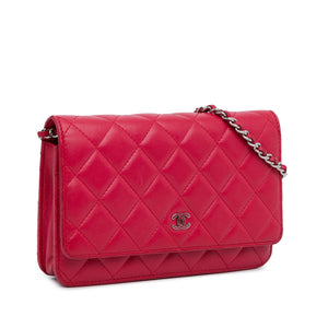 Chanel Classic Lambskin Wallet on Chain Pink