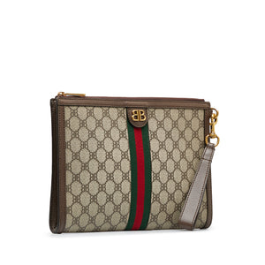 Gucci X Balenciaga BB Supreme Ophidia Web Clutch Brown