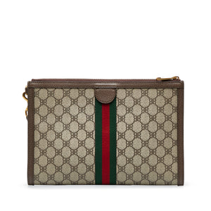 Gucci X Balenciaga BB Supreme Ophidia Web Clutch Brown