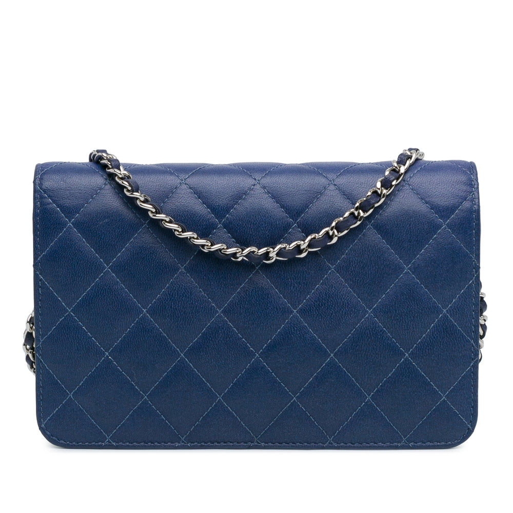 Chanel Ombre Lambskin Degrade Wallet On Chain Blue