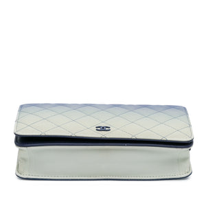 Chanel Ombre Lambskin Degrade Wallet On Chain Blue