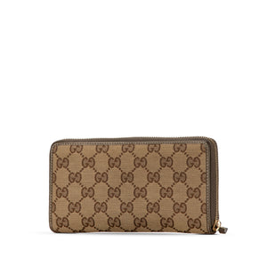 Gucci GG Canvas Zip Around Long Wallet Brown