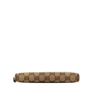 Gucci GG Canvas Zip Around Long Wallet Brown