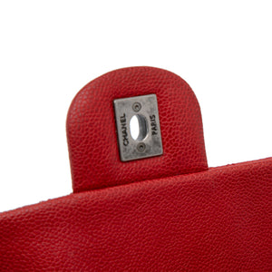 Chanel Medium Quilted Caviar Easy Flap Red